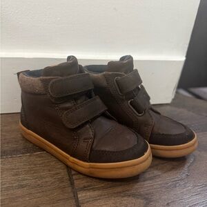 Brown Kids Shoes with Velcro Straps